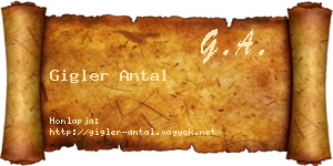 Gigler Antal névjegykártya